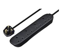 Masterplug Four Socket Extension Lead, Unswitched, 5 Metre Cable, 4-Way Plug Extension Cable, Power Strip, Basic Power, White, 13A, 4G, 5m, BFG5N