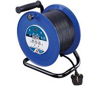 Masterplug 50M 4 Socket Heavy Duty Open Cable Reel 13A, Blue