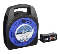 Masterplug 20M 4 Socket 13A Case Reel With Rcd Plug Blue, Blue