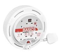 Masterplug Four Socket Cassette Reel Extension Lead, 4 Metres, White