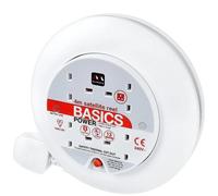 Masterplug Four Socket Slimline Cassette Reel Extension Lead, 4 Metres, White