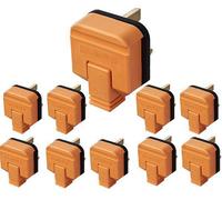 Masterplug Hdpt13O Orange 13 Amp Rewireable Heavy Duty Plug Tops - Box Of 10