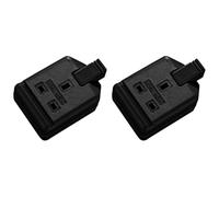 Masterplug Heavy Duty Single Socket Trailing Socket, without Plug and Cable, Black (Pack of 2)