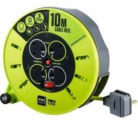 Masterplug High Vis 4 Socket 10 Metre Cassette Cable Reel Extension Lead