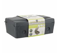 Masterplug IP54 Weatherproof Electrical Box (Grey) WBX-MS - Wall-Mount, Water/Dust Resistant, 32.5x21x8cm, for multi-socket extensions