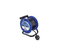 Masterplug LDCC2513/4BL-MP Four Socket Medium Open Cable Reel with Handle, 25 m Metres, Blue