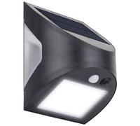 Luceco Prysm Black Battery & Solar-Powered Led 3W Pir With Motion Sensor Square Outdoor Wall Light