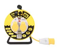 Masterplug LVCT2516/2-MP 25M 2 Socket Open Cable Reel Yellow Extension Lead
