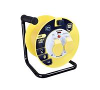 Masterplug 2 Socket Thermal Cut Out Cable Extension Reel 110v 25m