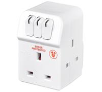 Masterplug - MSWRG3 - 3 Way Individually Switched Surge Protected Adaptor