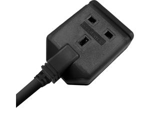 Masterplug One Socket Single Extension Lead, 10 Metre Cable, Unswitched, Heavy Duty, Rewireable, 1-Way Plug Extension Cable, Work Power, Permaplug, Black, 13A, 1G, 10m, EXS13110B