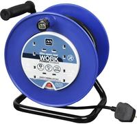 Masterplug Open Cable Reel Mains Extension Lead 13A 25m 4 Gang Sockets