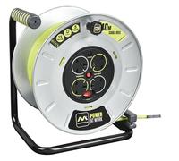 Masterplug Metal Open Cable Reel Pro-XT OTLU40134SL – 4-Socket, 40m High-Vis Cable, Thermal Cut-Out