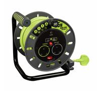Masterplug Pro-XT 2 Socket 25m USB A and USB C Open Cable Reel
