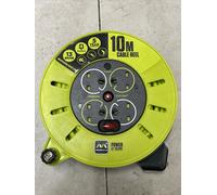 Master plug PRO-XT 10m Cable Reel 240V 13A 4 Sockets Lime Green