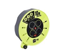 Master plug PRO-XT 10m Cable Reel 240V 13A 4 Sockets Lime Green