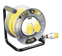 Masterplug Metal Open Cable Reel Pro-XT OTLU40134SL – 4-Socket, 40m High-Vis Cable, Thermal Cut-Out