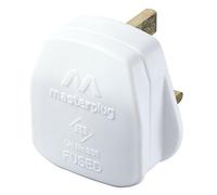 Masterplug PT133W-MS Plug with 3 Amp Fuse, 50 x 48 x 43 mm, White