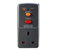 Masterplug Rcd Safety Trip Plug In Adapter 13A Uk Socket Circuit Breaker Power Protection Switch Ip20 Grey For Home Garden