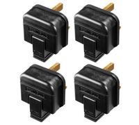 Masterplug Rewireable Plug Heavy Duty 3 Pin Mains Plug With 13A Fuse Sleeved Pins Cable Connector Ip20 Pack Of 4