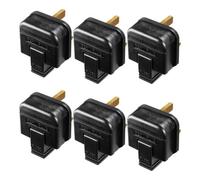Masterplug Rewireable Plug Heavy Duty 3 Pin Mains Plug With 13A Fuse Sleeved Pins Cable Connector Ip20 Pack Of 6