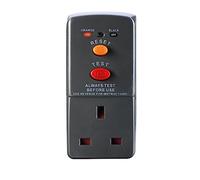 Masterplug Safety RCD Plug-in Black Adaptor with Circuit Breaker Safety Trip Switch Garden 13A 240V