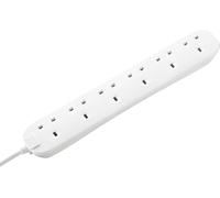 6 Skt 1M 13A Ext Lead White BSG110N-MP
