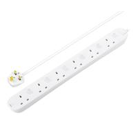 6 Skt 2M 13A Ind Sw Ext Lead White SWC6210N-MP