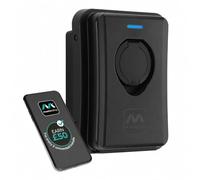 Masterplug Smart EV Home Wall Charger for Type 2 Electric and Plug-In Hybrid Vehicles, Socket Only, Mode 3, Auto-Lock, Solar Charging, Single Phase, Wi-Fi, Black, IP55, 7.4kW, 32A, EVCM3SS7B-MP