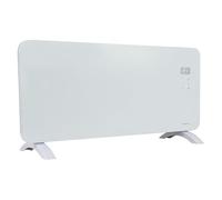 Masterplug SmartEnergy Monitoring Glass Panel Heater with Two Power Modes, Adjustable Thermostat, LED Display and Power Indicator, Auraline, White, 2000W, FANGP200WUK