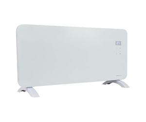 Masterplug SmartEnergy Monitoring Glass Panel Heater with Two Power Modes, Adjustable Thermostat, LED Display and Power Indicator, Auraline, White, 2000W, FANGP200WUK