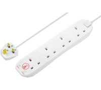 Masterplug Srg4210N/2-Bd 4 Socket 13A Surge Protected White Extension Lead, 2M, Pack Of 2