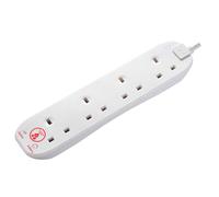 Masterplug SRG4210N 4 Socket 2m 13A Surge Extension Lead White