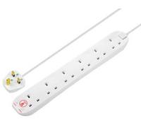 MASTERPLUG SRG6210N-MP 6 SKT 2M 13A SRG EXT LEAD WHITE