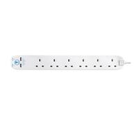 Masterplug SRGU64N-MP 2 m Surge Protector 6-Socket Extension Cable with 2 x USB Sockets