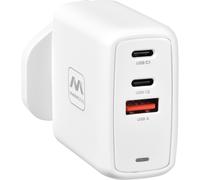 Masterplug Super-Fast USB Charging Plug with Single Type A and Two Type C Charging Ports, 67 Watts, White