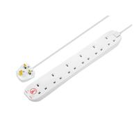 Masterplug SRG6210N-MP Extension Lead 240V 6-Gang 13A White Surge ...