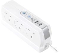 Masterplug Srgdsu62Pw Socket Surge Protected Extension Lead With 2 Usb Ports
