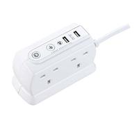 Masterplug Surge White 4 Socket Extension Lead With Usb, 2M