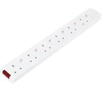 Masterplug Switched - 6 Sockets, 13A, White
