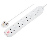 MASTERPLUG SWSRG4210N-MP 4 SKT 2M 13A IND SW SRG EXT LEAD WHITE