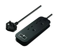 Masterplug Travel Kit | 2 Socket USB Extension Lead with 0.45m Cable | 13 amps | 20W Fast Charge USB A and C ports | Ideal for Airport, Home, Hotels, Cruises | Black