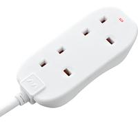 Masterplug Two Socket Double Extension Lead, 10 Metre Cable, Power LED Indica...