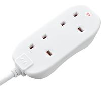 Masterplug Two Socket Double Extension Lead, 10 Metre Cable, Power LED Indicato