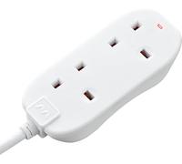 2 Skt 10M 13A Ext Lead + Indicator White BTN10N-MP