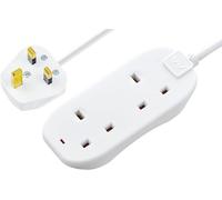 Masterplug Two Socket Double Extension Lead with Power LED Indicator, Unswitche
