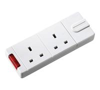 2 Skt 13A Trailing Socket + Ind White TN-MP