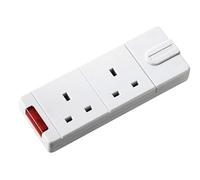 Masterplug Two Socket Trailing Socket with Power Indicator, without Plug and Cable, White