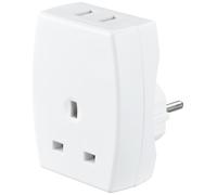 Masterplug USB and UK to European Travel Adaptor