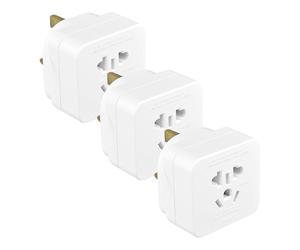 Masterplug Visitor to UK Travel Adaptor - 3 Pack